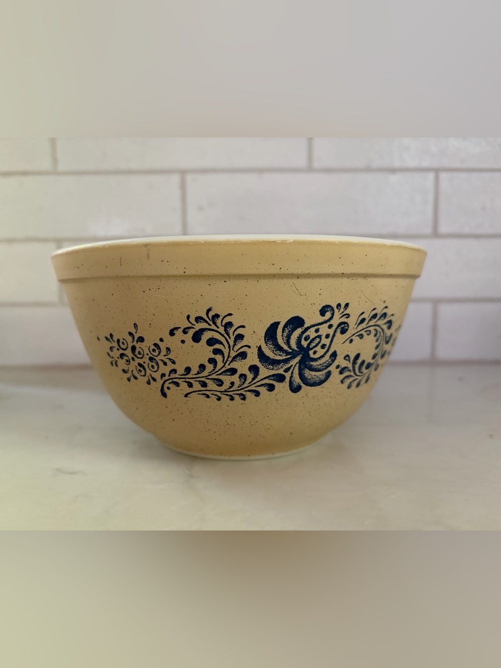 Pyrex VINTAGE Blue Floral Bowl